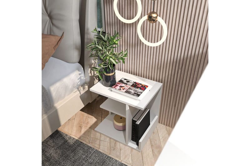 Lorik Yöpöytä 45 cm - Valkoinen - Huonekalut - Pöytä & ruokailuryhmä - Apupöytä & sivupöytä - Yöpöytä