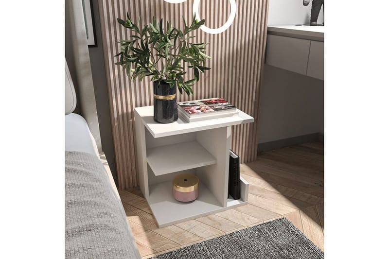 Lorik Yöpöytä 45 cm - Valkoinen - Huonekalut - Pöytä & ruokailuryhmä - Apupöytä & sivupöytä - Yöpöytä