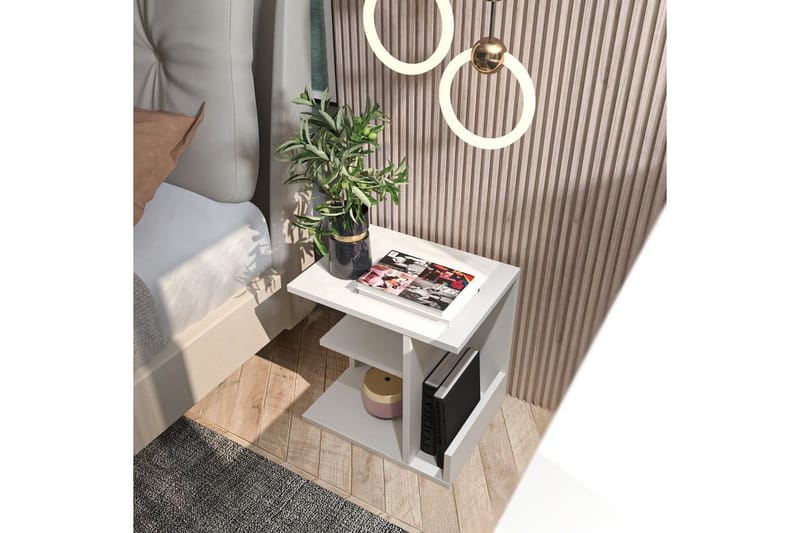 Lorik Yöpöytä 45 cm - Valkoinen - Huonekalut - Pöytä & ruokailuryhmä - Apupöytä & sivupöytä - Yöpöytä