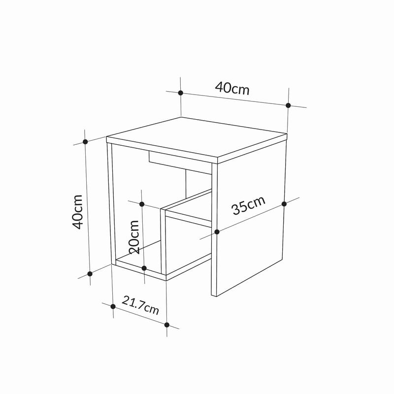 Lumira Sivupöytä 40 cm - Valkoinen - Huonekalut - Pöytä & ruokailuryhmä - Apupöytä & sivupöytä - Tarjotinpöytä & pikkupöytä