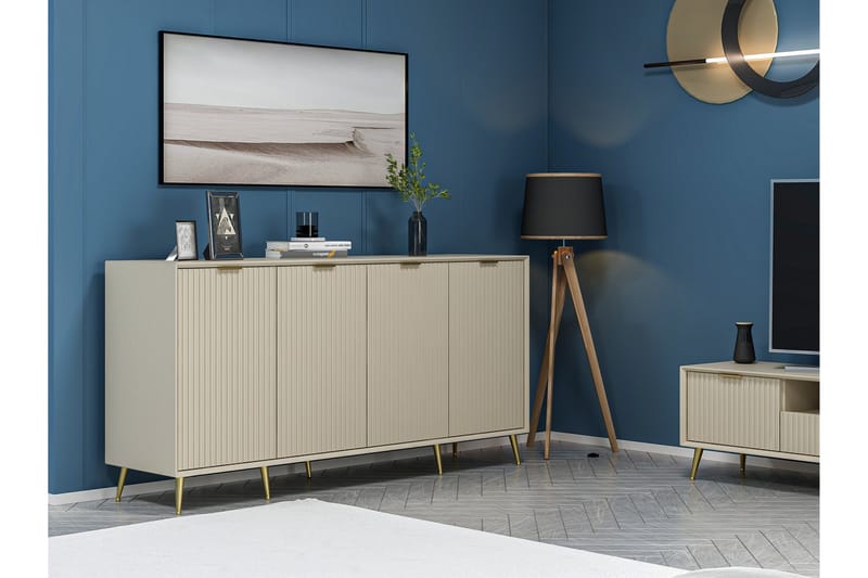 Luxe Konsolipöytä 180 cm - Hiekkakivi - Huonekalut - Pöytä & ruokailuryhmä - Apupöytä & sivupöytä - Konsolipöytä