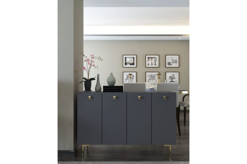 Mangvar Konsolipöytä 120 cm - Antrasiitti/Kulta - Huonekalut - Pöytä & ruokailuryhmä - Apupöytä & sivupöytä - Konsolipöytä