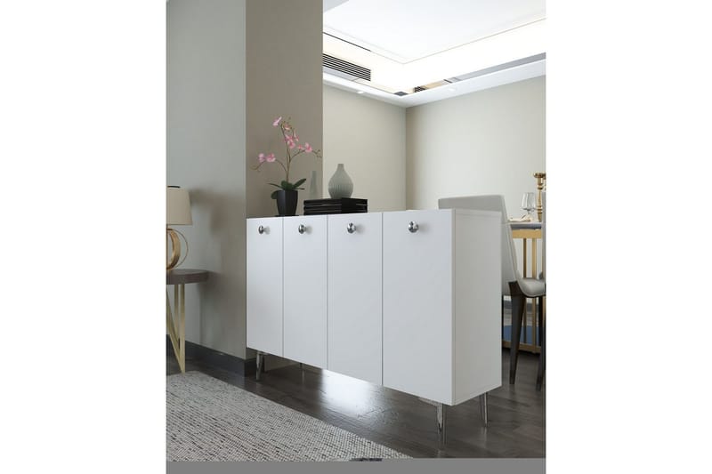 Mangvar Konsolipöytä 120 cm - Valkoinen/Hopea - Huonekalut - Pöytä & ruokailuryhmä - Apupöytä & sivupöytä - Konsolipöytä