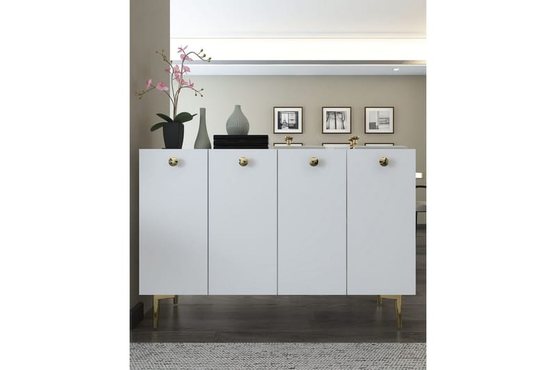 Mangvar Konsolipöytä 120 cm - Valkoinen/Kulta - Huonekalut - Pöytä & ruokailuryhmä - Apupöytä & sivupöytä - Konsolipöytä