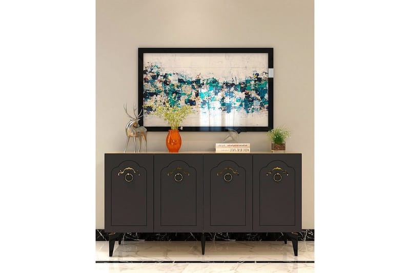 Maren Konsolipöytä 150 cm - Tammi/Antrasiitti - Huonekalut - Pöytä & ruokailuryhmä - Apupöytä & sivupöytä - Konsolipöytä