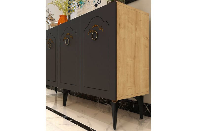 Maren Konsolipöytä 150 cm - Tammi/Antrasiitti - Huonekalut - Pöytä & ruokailuryhmä - Apupöytä & sivupöytä - Konsolipöytä