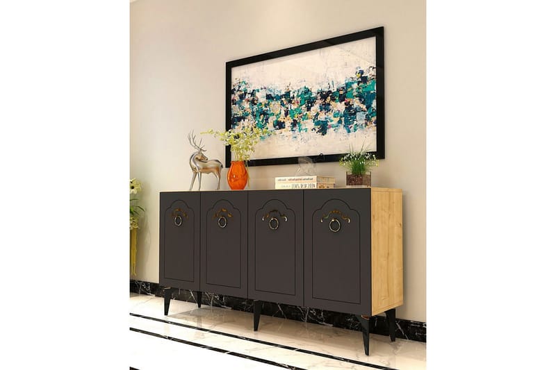 Maren Konsolipöytä 150 cm - Tammi/Antrasiitti - Huonekalut - Pöytä & ruokailuryhmä - Apupöytä & sivupöytä - Konsolipöytä