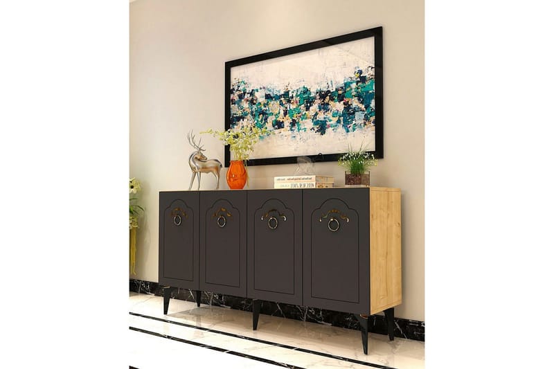 Maren Konsolipöytä 150 cm - Tammi/Antrasiitti - Huonekalut - Pöytä & ruokailuryhmä - Apupöytä & sivupöytä - Konsolipöytä