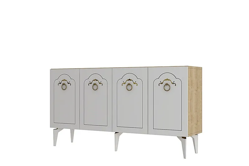 Maren Konsolipöytä 150 cm - Tammi/Valkoinen - Huonekalut - Pöytä & ruokailuryhmä - Apupöytä & sivupöytä - Konsolipöytä