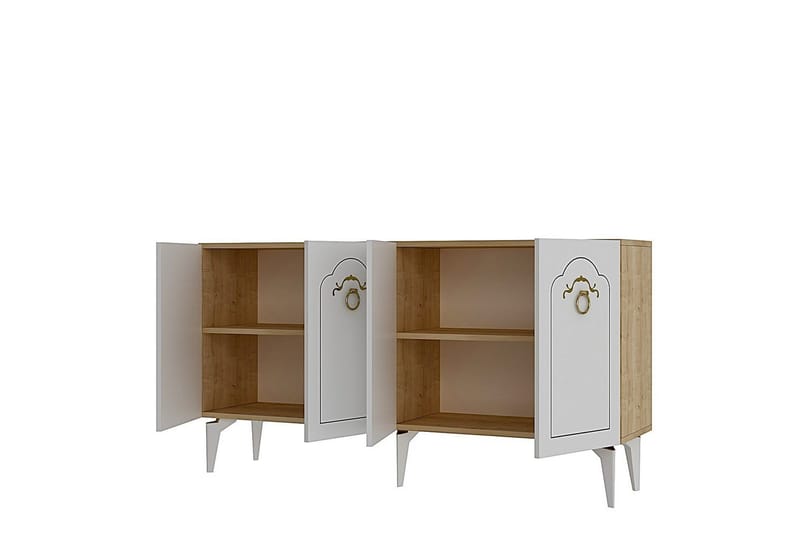 Maren Konsolipöytä 150 cm - Tammi/Valkoinen - Huonekalut - Pöytä & ruokailuryhmä - Apupöytä & sivupöytä - Konsolipöytä