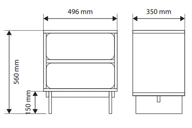 Marinport Yöpöytä 50 cm - Beige - Huonekalut - Pöytä & ruokailuryhmä - Apupöytä & sivupöytä - Yöpöytä