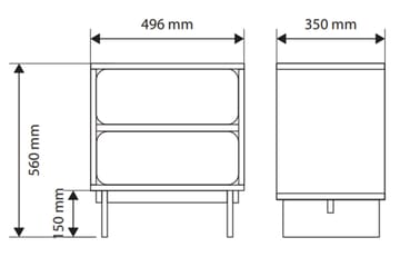 Marinport Yöpöytä 50 cm - Beige - Huonekalut - Pöytä & ruokailuryhmä - Apupöytä & sivupöytä - Yöpöytä