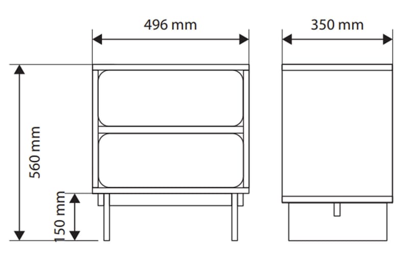 Marinport Yöpöytä 50 cm - Beige - Huonekalut - Pöytä & ruokailuryhmä - Apupöytä & sivupöytä - Yöpöytä
