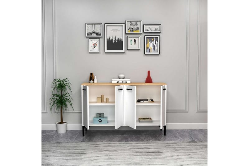 Merion Konsolipöytä 120 cm - Tammi/Valkoinen - Huonekalut - Pöytä & ruokailuryhmä - Apupöytä & sivupöytä - Konsolipöytä