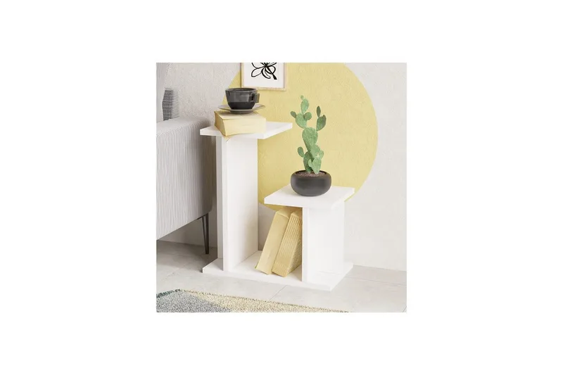 Mijara Sivupöytä 46 cm - Valkoinen - Huonekalut - Pöytä & ruokailuryhmä - Apupöytä & sivupöytä - Tarjotinpöytä & pikkupöytä