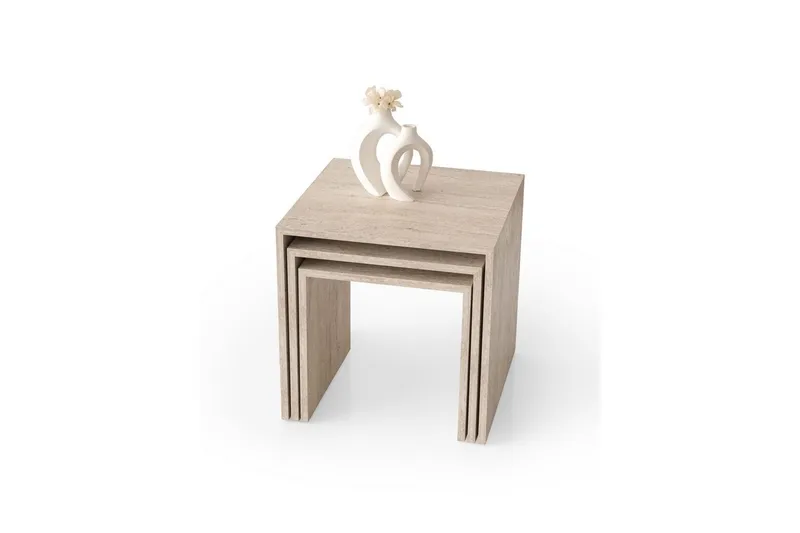 Miraen Pöytäsarja 50 cm - Travertiini - Huonekalut - Pöytä & ruokailuryhmä - Apupöytä & sivupöytä - Sarjapöytä