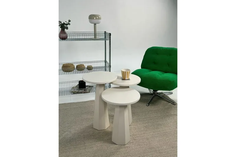 Miu Pöytäsarja 35 cm - Kerma - Huonekalut - Pöytä & ruokailuryhmä - Apupöytä & sivupöytä - Sarjapöytä