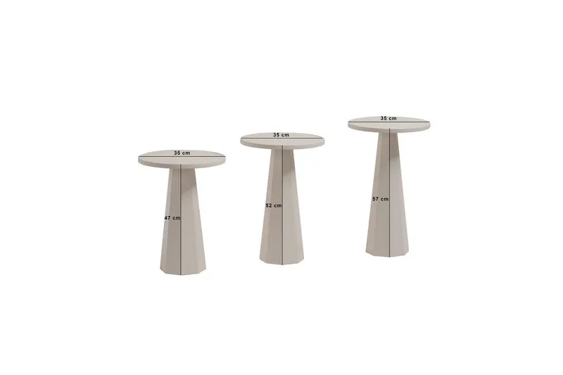 Miu Pöytäsarja 35 cm - Valkoinen - Huonekalut - Pöytä & ruokailuryhmä - Apupöytä & sivupöytä - Sarjapöytä