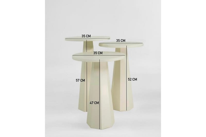 Miu Pöytäsarja 35 cm - Kerma - Huonekalut - Pöytä & ruokailuryhmä - Apupöytä & sivupöytä - Sarjapöytä