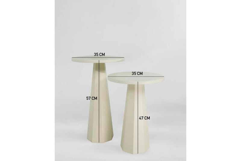 Miu Pöytäsarja 35 cm - Kerma - Huonekalut - Pöytä & ruokailuryhmä - Apupöytä & sivupöytä - Sarjapöytä