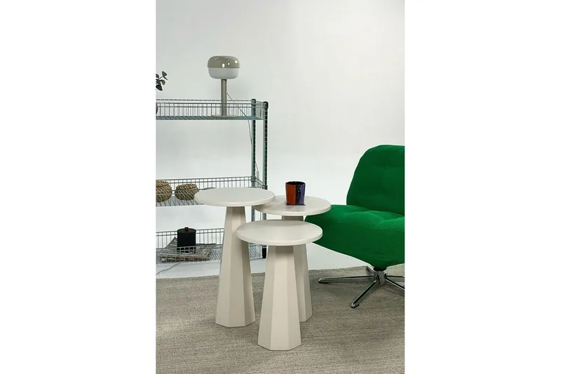 Miu Pöytäsarja 35 cm - Kerma - Huonekalut - Pöytä & ruokailuryhmä - Apupöytä & sivupöytä - Sarjapöytä