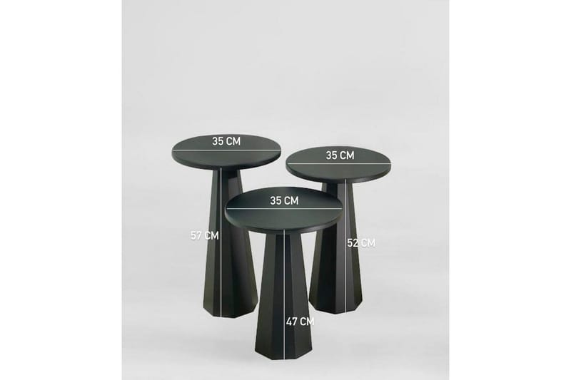 Miu Pöytäsarja 35 cm - Musta - Huonekalut - Pöytä & ruokailuryhmä - Apupöytä & sivupöytä - Sarjapöytä