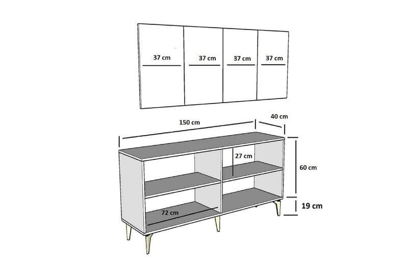 Miyumi Pulpettipöytä 150 cm - Antrasiitti - Huonekalut - Pöytä & ruokailuryhmä - Apupöytä & sivupöytä - Konsolipöytä
