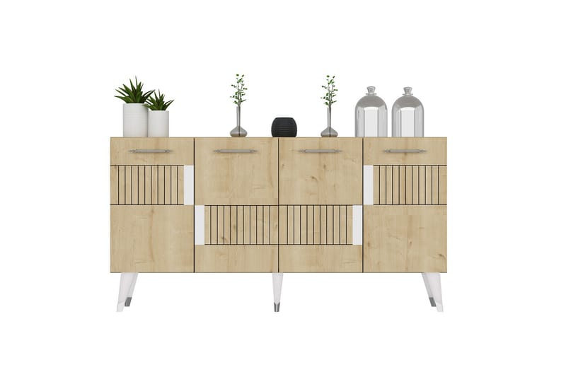 Moda Konsolipöytä 150 cm - Ruskea/Tammi/Hopea - Huonekalut - Pöytä & ruokailuryhmä - Apupöytä & sivupöytä - Konsolipöytä