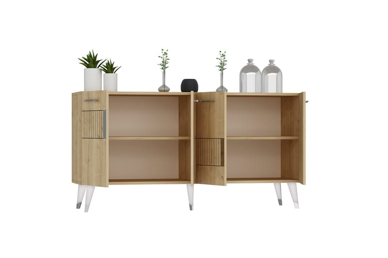 Moda Konsolipöytä 150 cm - Ruskea/Tammi/Hopea - Huonekalut - Pöytä & ruokailuryhmä - Apupöytä & sivupöytä - Konsolipöytä