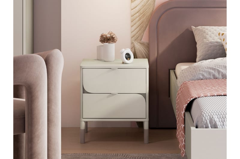 Monfort Yöpöytä 46 cm - Beige - Huonekalut - Pöytä & ruokailuryhmä - Apupöytä & sivupöytä - Yöpöytä