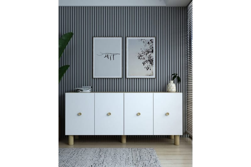 Mono konsolipöytä 150 cm - Punertavanvärinen puu/Valkoinen - Huonekalut - Pöytä & ruokailuryhmä - Apupöytä & sivupöytä - Konsolipöytä