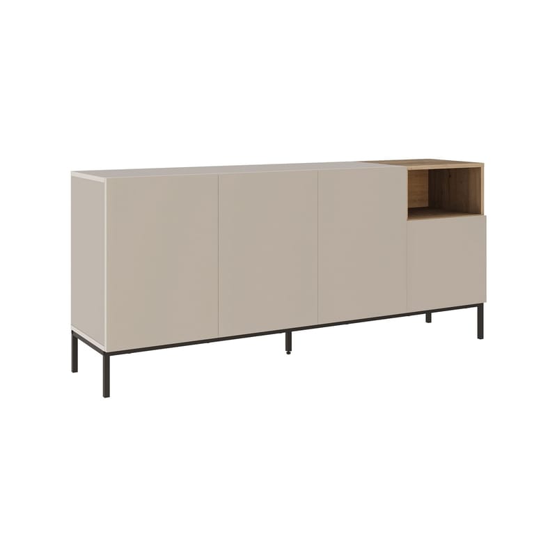 Morlen konsolipöytä 180x80x41,8 cm - Sandstone, Natural Oak, Black - Huonekalut - Pöytä & ruokailuryhmä - Apupöytä & sivupöytä - Eteispöytä