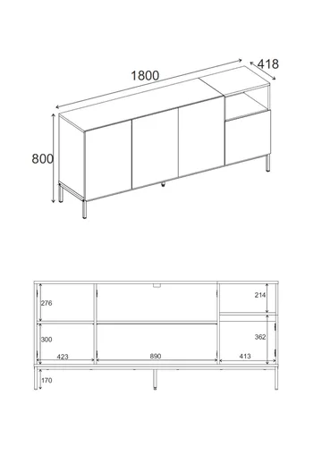 Morlen konsolipöytä 180x80x41,8 cm - Santstone ja luonnontammi - Huonekalut - Pöytä & ruokailuryhmä - Apupöytä & sivupöytä - Eteispöytä