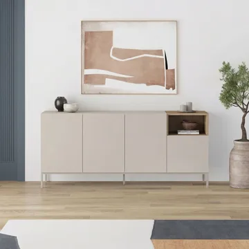 Morlen konsolipöytä 180x80x41,8 cm - Santstone ja luonnontammi - Huonekalut - Pöytä & ruokailuryhmä - Apupöytä & sivupöytä - Eteispöytä