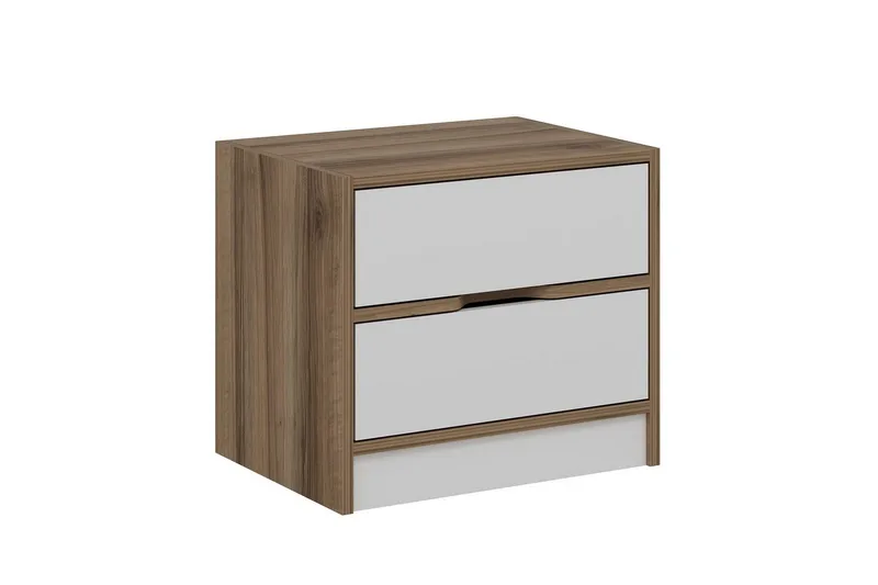 Munna Yöpöytä 54 cm, Pähkinä/Valkoinen