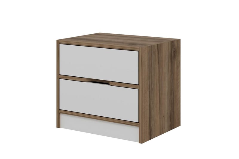 Munna Yöpöytä 54 cm - Pähkinä/Valkoinen - Huonekalut - Pöytä & ruokailuryhmä - Apupöytä & sivupöytä - Yöpöytä