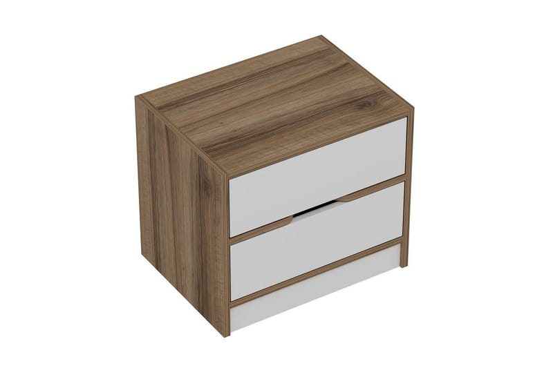 Munna Yöpöytä 54 cm - Pähkinä/Valkoinen - Huonekalut - Pöytä & ruokailuryhmä - Apupöytä & sivupöytä - Yöpöytä