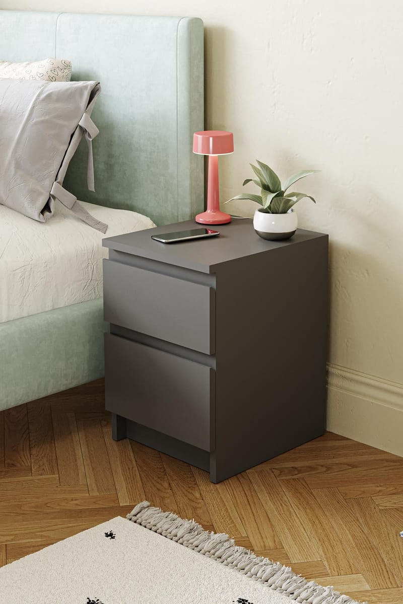 Nightstand Hanah Home Antrasiitti - Huonekalut - Pöytä & ruokailuryhmä - Apupöytä & sivupöytä - Yöpöytä