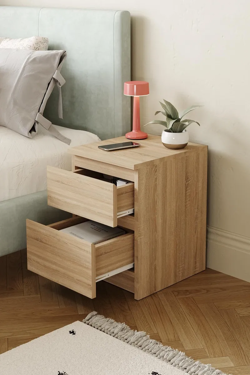 Nightstand Hanah Home Sonomo-tammi - Huonekalut - Pöytä & ruokailuryhmä - Apupöytä & sivupöytä - Yöpöytä