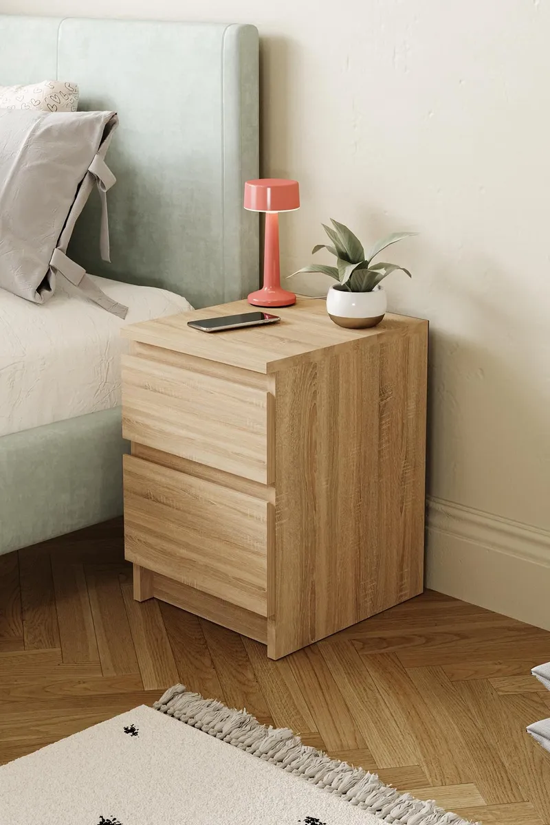 Nightstand Hanah Home Sonomo-tammi - Huonekalut - Pöytä & ruokailuryhmä - Apupöytä & sivupöytä - Yöpöytä