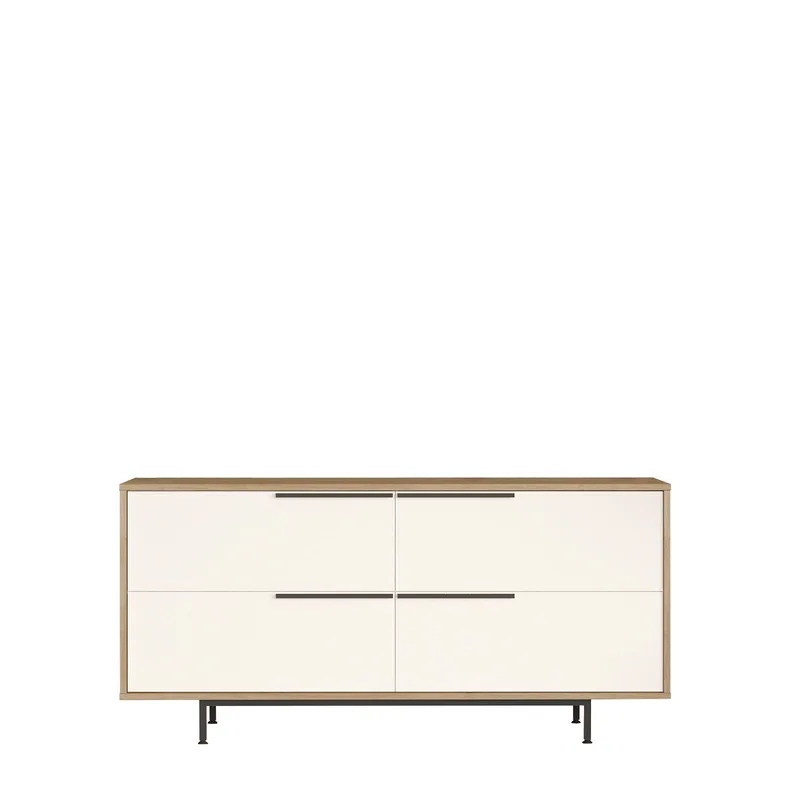 Nilena konsolipöytä 160x74,3x44,5 cm, Tammi ja valkoinen