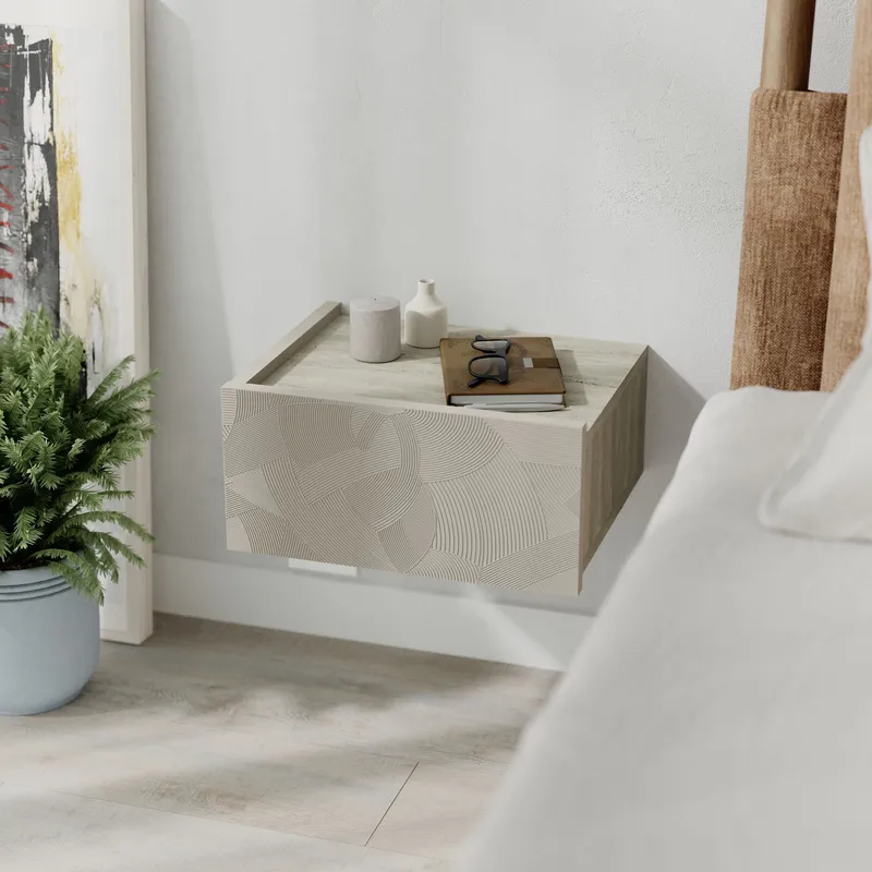 Nilena Yöpöytä 38 cm - Hiekkakivi ja travertiini - Huonekalut - Pöytä & ruokailuryhmä - Apupöytä & sivupöytä - Yöpöytä