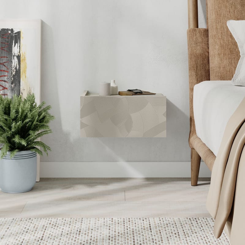 Nilena Yöpöytä 38 cm - Hiekkakivi travertiini - Huonekalut - Pöytä & ruokailuryhmä - Apupöytä & sivupöytä - Yöpöytä