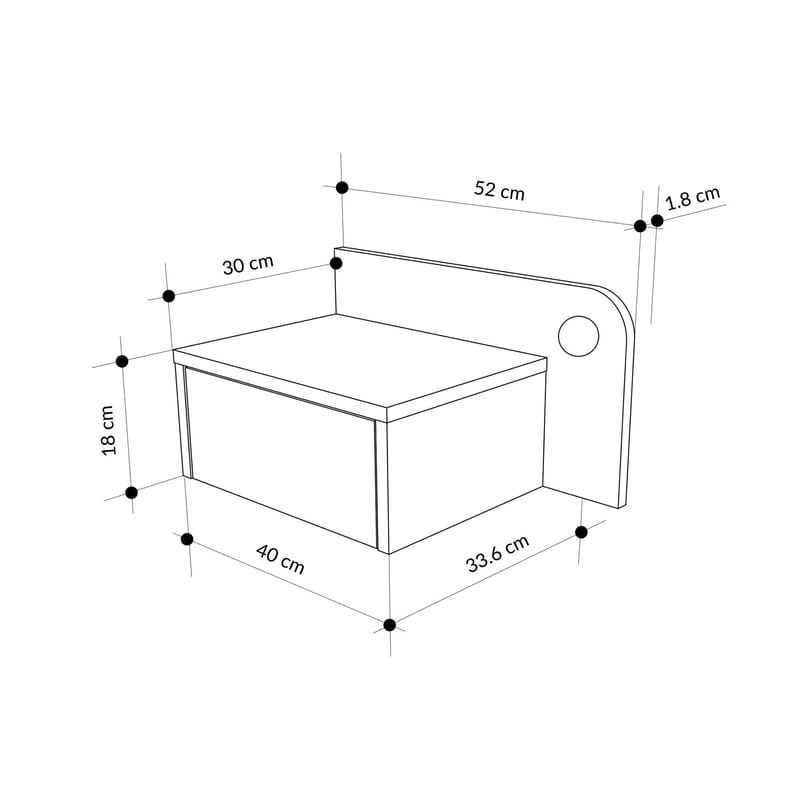 Nosina Yöpöytä 52 cm - kerma - Huonekalut - Pöytä & ruokailuryhmä - Apupöytä & sivupöytä - Yöpöytä
