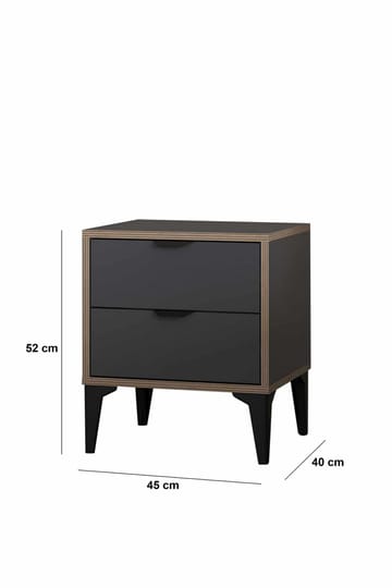 Olyros yöpöytä 45 cm - Antrasiitti - Huonekalut - Pöytä & ruokailuryhmä - Apupöytä & sivupöytä - Yöpöytä
