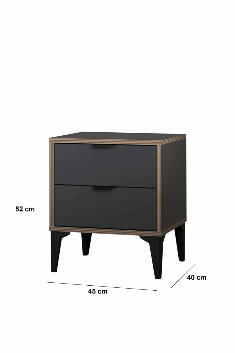 Olyros yöpöytä 45 cm - Antrasiitti - Huonekalut - Pöytä & ruokailuryhmä - Apupöytä & sivupöytä - Yöpöytä