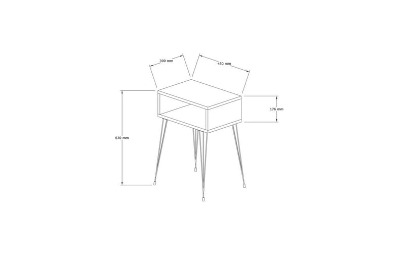 Omren Yöpöytä 45 cm - Tammi/Musta - Huonekalut - Pöytä & ruokailuryhmä - Apupöytä & sivupöytä - Yöpöytä