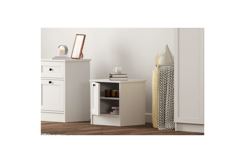 Ovril Yöpöytä 45 cm - Matta Valkoinen - Huonekalut - Pöytä & ruokailuryhmä - Apupöytä & sivupöytä - Yöpöytä