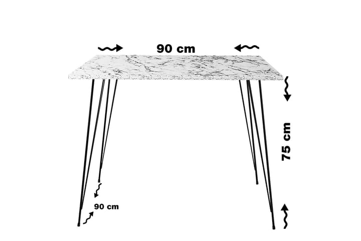 Pöytä Alaxander 90 cm - Musta/Valkoinen - Apupöytä & sivupöytä