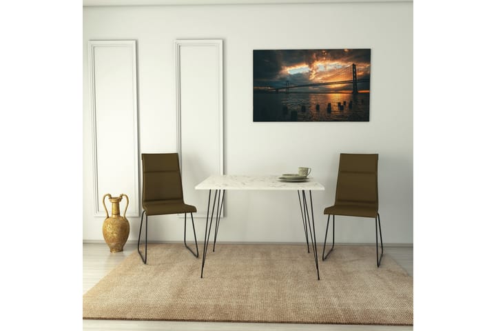 Pöytä Alaxander 90 cm - Musta/Valkoinen - Apupöytä & sivupöytä